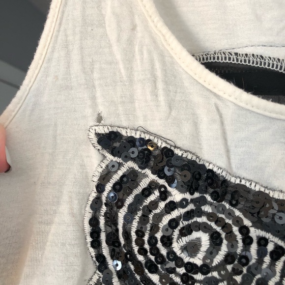 Hi-low sequins owl tank top - Picture 2 of 5